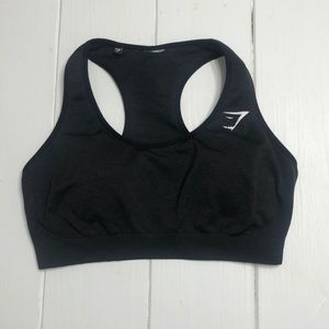 Gymshark Vital Seamless Sports Bra Black Marl LG